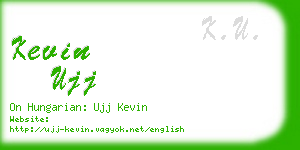 kevin ujj business card